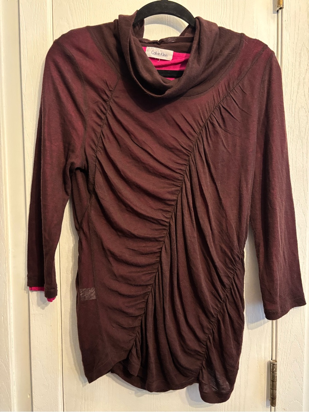 Calvin Klein Ruched Cowl-Neck Top